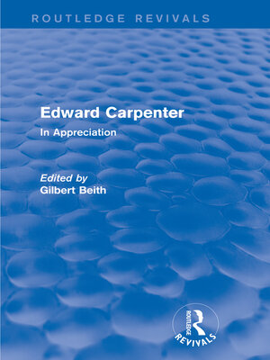 cover image of Edward Carpenter (Routledge Revivals)
